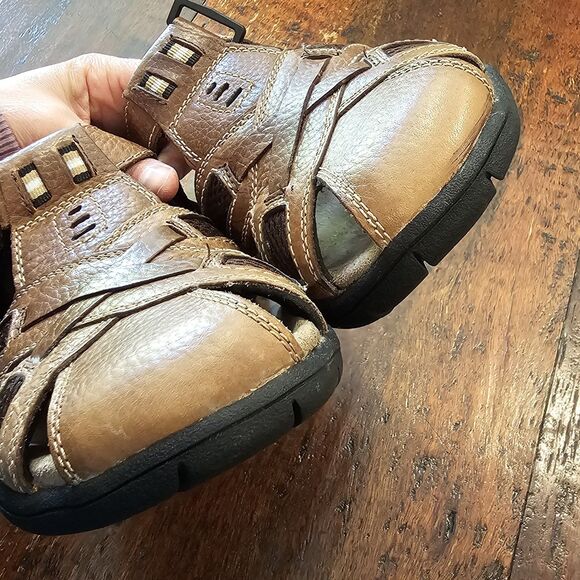 Thom McAn Men's Size 7 Sandals Fisherman Brown Leather Upper Gorpcore Rugged - Picture 6 of 9